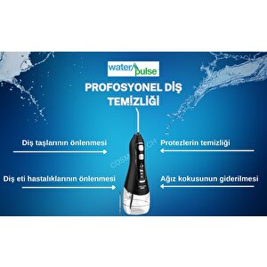 Waterpulse Kablosuz Pro V580 Water Flosser 320ml Taşınabilir Diş/protez Bakım Ve Ağız Duşu Siyah