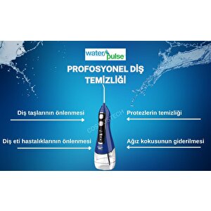 Waterpulse Kablosuz Pro V580 Water Flosser 320ml Taşınabilir Diş/protez Bakım Ve Ağız Duşu Mavi