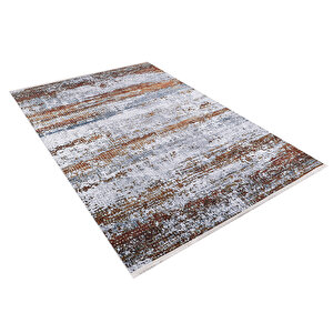 Modern Gri Kiremit Desen Dijital Baskı Yıkanabilir Hipoalerjenik  Kaymaz Taban Halı Yolluk 80x400 cm