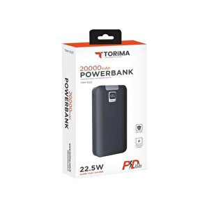 Torima Trm-1023 22.5w Hızlı Şarj Özellikli Dijital Şarj Göstergeli 20.000 Mah Powerbank Siyah