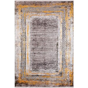 Modern Kahverengi Dijital Baskı Yıkanabilir Hipoalerjenik Kaymaz Taban Halı Yolluk Ha044 100x200 cm