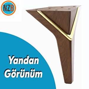 Mobilya Oturma Grubu Kanepe Çekyat Sehpa Tv Ünite Koltuk Ayağı Baza Ayakları Ceviz Altın 16 Cm