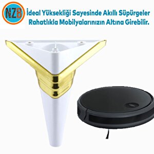 Mobilya Grubu Kanepe Sehpa Tv Ünitesi Koltuk Ayağı 14 Cm Beyaz Altın Baza Ayak