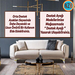 Mobilya Grubu Kanepe Sehpa Tv Ünitesi Koltuk Ayağı 14 Cm Beyaz Altın Baza Ayak
