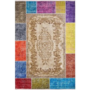 Klasik Bej Salon&oturma Odası Yolluk&yatak Odası Dijital Baskılı Makinede Yıkanabilir Kaymaz Taban Saçaklı Halı Hk128 200x300 cm