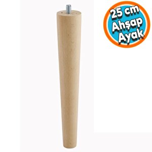 Ahşap Ayak Sehpa Masa Baza Çekyat Puf Tabure Ünite Koltuk Ayağı Mobilya Ayakları Silindir Destek M8 Civatalı 25 Cm