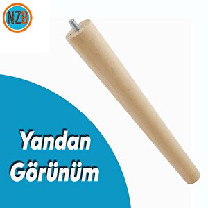 Ahşap Ayak Sehpa Masa Baza Çekyat Puf Tabure Ünite Koltuk Ayağı Mobilya Ayakları Silindir Destek M8 Civatalı 35 Cm