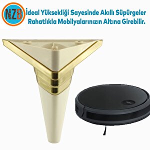 Mobilya Grubu Kanepe Sehpa Tv Ünitesi Koltuk Ayağı 14 Cm Krem Altın Baza Ayak