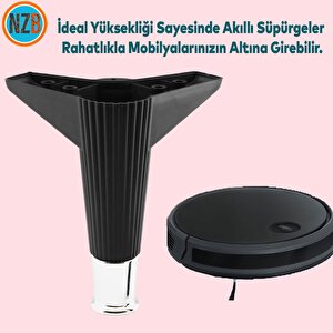 Mobilya Takımı Çekyat Kanepe Sehpa Tv Ünitesi Koltuk Ayağı Baza Ayak Siyah Krom 15 Cm