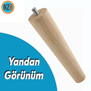 Ahşap Ayak Sehpa Masa Baza Çekyat Puf Tabure Ünite Koltuk Ayağı Mobilya Ayakları Silindir Destek M8 Civatalı 15 Cm
