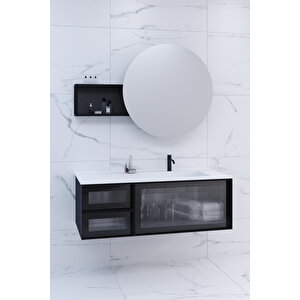 Evora 120 Cm Banyo Dolabı - Boy Dolabı Hariç Siyah