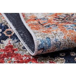 Klasik Kahverengi Salon&oturma Odası Yolluk&yatak Odası Dijital Baskılı Makinede Yıkanabilir Kaymaz Taban Saçaklı Halı Hk012-112 160x230 cm
