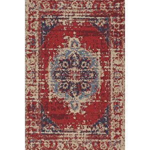 Klasik Kırmızı Salon&oturma Odası Yolluk&yatak Odası Dijital Baskılı Makinede Yıkanabilir Kaymaz Taban Saçaklı Halı Hk010 80x200 cm