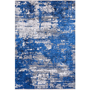 Modern Mavi Dijital Baskı Hipoalerjenik Kaymaz Taban Halı Yolluk Ha167 80x200 cm
