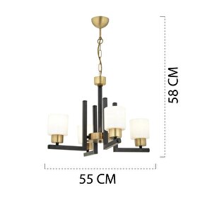 Torqu 4 Lü Eskitme Siyah Modern Yatak Odası Mutfak Oturma Odası Salon Avize
