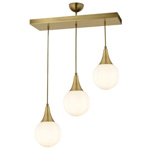 Damla 3 Lü Sıralı Eskitme -led Ampul  Dahil Modern Koridor Mutfak Salon Sarkıt Avize