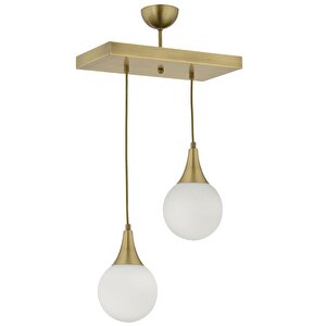 Damla 2 Li Sıralı Eskitme -led Ampul  Dahil Modern Koridor Mutfak Salon Sarkıt Avize
