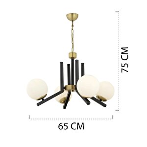 Morgan 4 Lü Eskitme Siyah Modern Yatak Odası Mutfak Oturma Odası Salon Avize