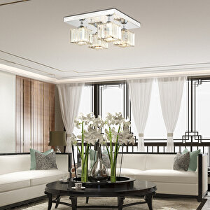Ri̇vi̇a 4 Lü Krom Kaplama Plafonyer Taşli Salon Avi̇ze