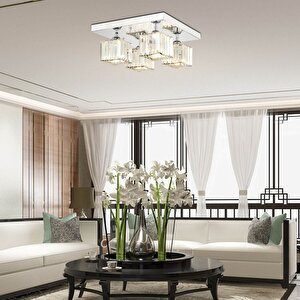 Ri̇vi̇a 4 Lü Krom Kaplama Plafonyer Taşli Salon Avi̇ze