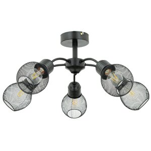 Elva 5 Li Siyah Modern Genç Odası Mutfak Oturma Odası Retro Salon Avize