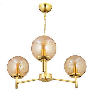 Minar 3lü Gold Kaplama Modern Yatak Odası Salon Avize