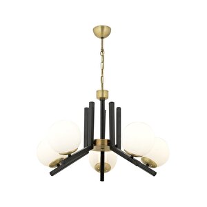 Morgan 5 Li Eskitme Siyah Modern Yatak Odası Mutfak Oturma Odası Salon Avize