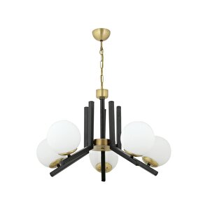 Morgan 5 Li Eskitme Siyah Modern Yatak Odası Mutfak Oturma Odası Salon Avize