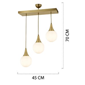 Damla 3 Lü Sıralı Eskitme Modern Sarkıt Mutfak Oturma Odası Salon Sarkıt Avize