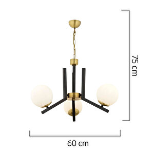 Morgan 3 Lü Eskitme Siyah Modern Yatak Odası Mutfak Oturma Odası Salon Avize