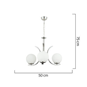 Plüton 3'lü Krom Modern  Mutfak Salon Avize