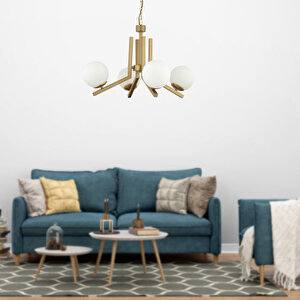 Morgan 4 Lü Komple Eskitme Boyalı Beyaz Camlı Modern Genç Odası Yatak Odası Salon Avize