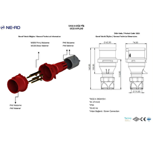 1 Adet Nead 5x32 A Düz Fiş 5321