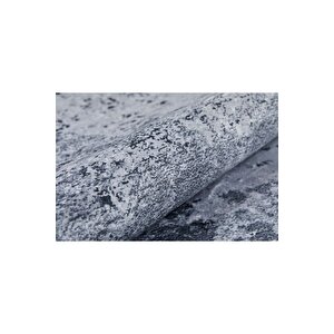 Modern Gri Dijital Baskı Hipoalerjenik Kaymaz Taban Halı Yolluk Ha124 100x500 cm