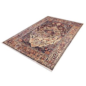 Klasik Kahve Kırmızı Salon&oturma Odası Yolluk&yatak Odası Dijital Baskılı Makinede Yıkanabilir Kaymaz Taban Saçaklı Halı Hk046