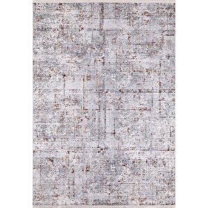 Modern Gri Dijital Baskı Hipoalerjenik Kaymaz Taban Halı Yolluk Ha123 100x500 cm