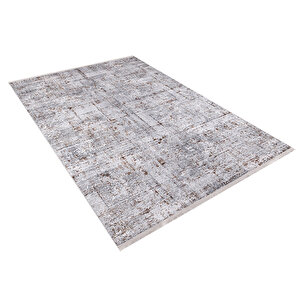 Modern Gri Dijital Baskı Hipoalerjenik Kaymaz Taban Halı Yolluk Ha123 100x500 cm
