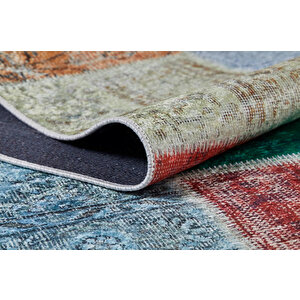 Klasik Renkli Salon&oturma Odası Yolluk&yatak Odası Dijital Baskılı Makinede Yıkanabilir Kaymaz Taban Saçaklı Halı Hk040 120x180 cm