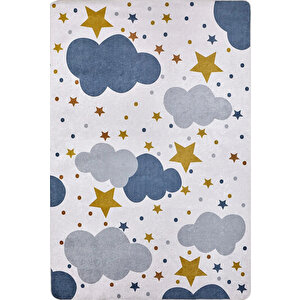Çocuk Halısı Ve Bebek Halısı Yıkanabilir Kaymaz Taban Figürlü Beyaz Dijital Baskı Halı Hc046 200x300 cm