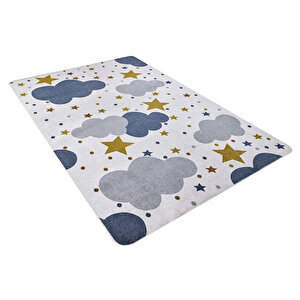 Çocuk Halısı Ve Bebek Halısı Yıkanabilir Kaymaz Taban Figürlü Beyaz Dijital Baskı Halı Hc046 200x300 cm