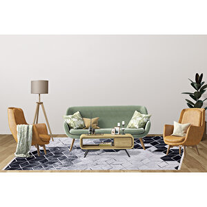 Modern Gri Dijital Baskı Yıkanabilir Hipoalerjenik Kaymaz Taban Halı Yolluk Ha068