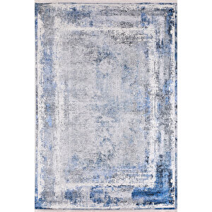 Modern Mavi Dijital Baskı Yıkanabilir Hipoalerjenik Kaymaz Taban Halı Yolluk Ha051 80x400 cm