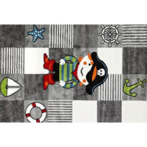 Çocuk Halısı Ve Bebek Halısı Yıkanabilir Kaymaz Taban Figürlü Gri Dijital Baskı Halı Hc063 120x200 cm