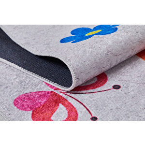 Çocuk Halısı Ve Bebek Halısı Yıkanabilir Kaymaz Taban Sayılar Pembe Dijital Baskı Halı Hc014 100x200 cm