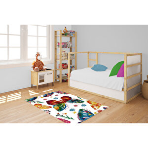 Çocuk Halısı Ve Bebek Halısı Yıkanabilir Kaymaz Taban Figürlü Beyaz Dijital Baskı Halı hc062 180x280 cm