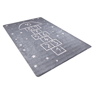 Çocuk Halısı Ve Bebek Halısı Yıkanabilir Kaymaz Taban Sayılar Gri Pembe Dijital Baskı Halı Hc027  80x400 cm