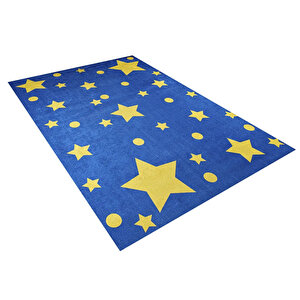 Çocuk Halısı Ve Bebek Halısı Yıkanabilir Kaymaz Taban Sarı Lacivert Dijital Baskı Halı Hc024   240x280 cm
