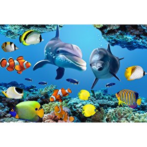 Çocuk Halısı Ve Bebek Halısı Yıkanabilir Kaymaz Taban Figürlü Mavi Dijital Baskı Halı Hc076  80x300 cm