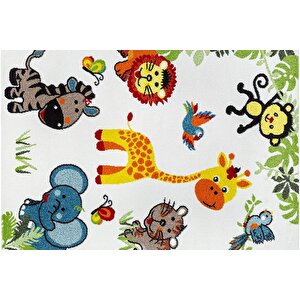 Çocuk Halısı Ve Bebek Halısı Yıkanabilir Kaymaz Taban Figürlü Beyaz Dijital Baskı Halı hc073 100x300 cm
