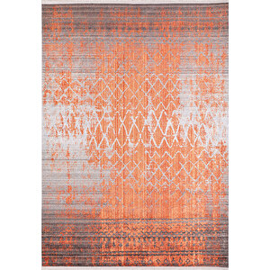 Modern Turuncu Dijital Baskı Yıkanabilir Hipoalerjenik Kaymaz Taban Halı Yolluk Ha056 120x180 cm